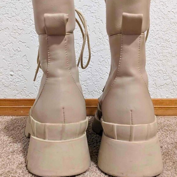 Princess Polly Combat Boots In Tan - Picture 3 of 5